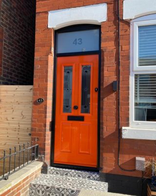 Tangerine orange Solidor composite door